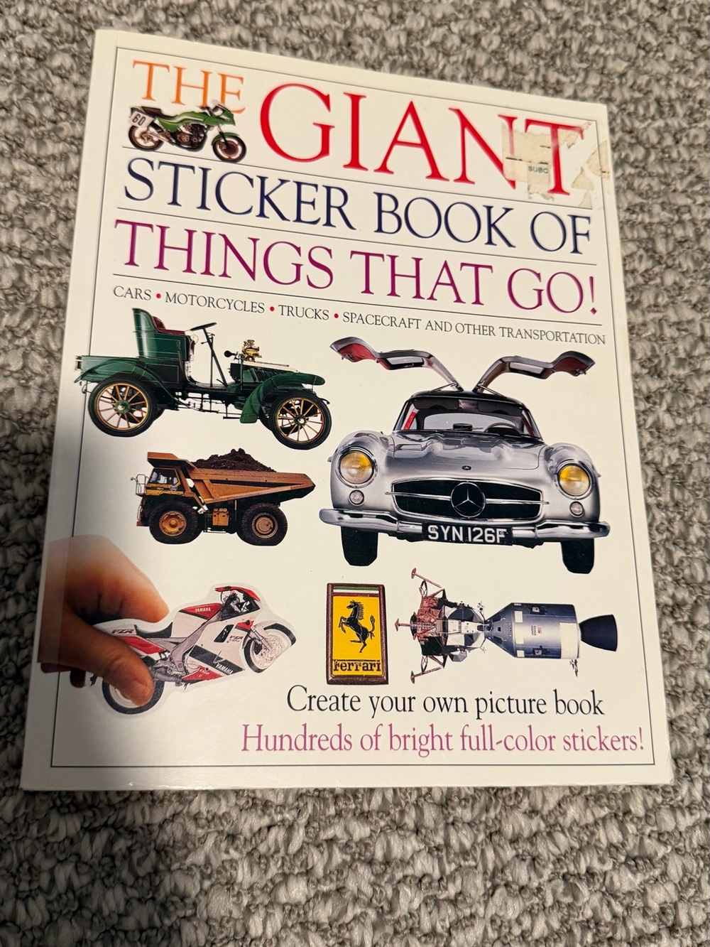 The Giant Sticker Book of Things That Go! - Kids Sticker Book partially done